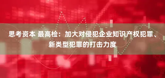 思考资本 最高检：加大对侵犯企业知识产权犯罪、新类型犯罪的打击力度